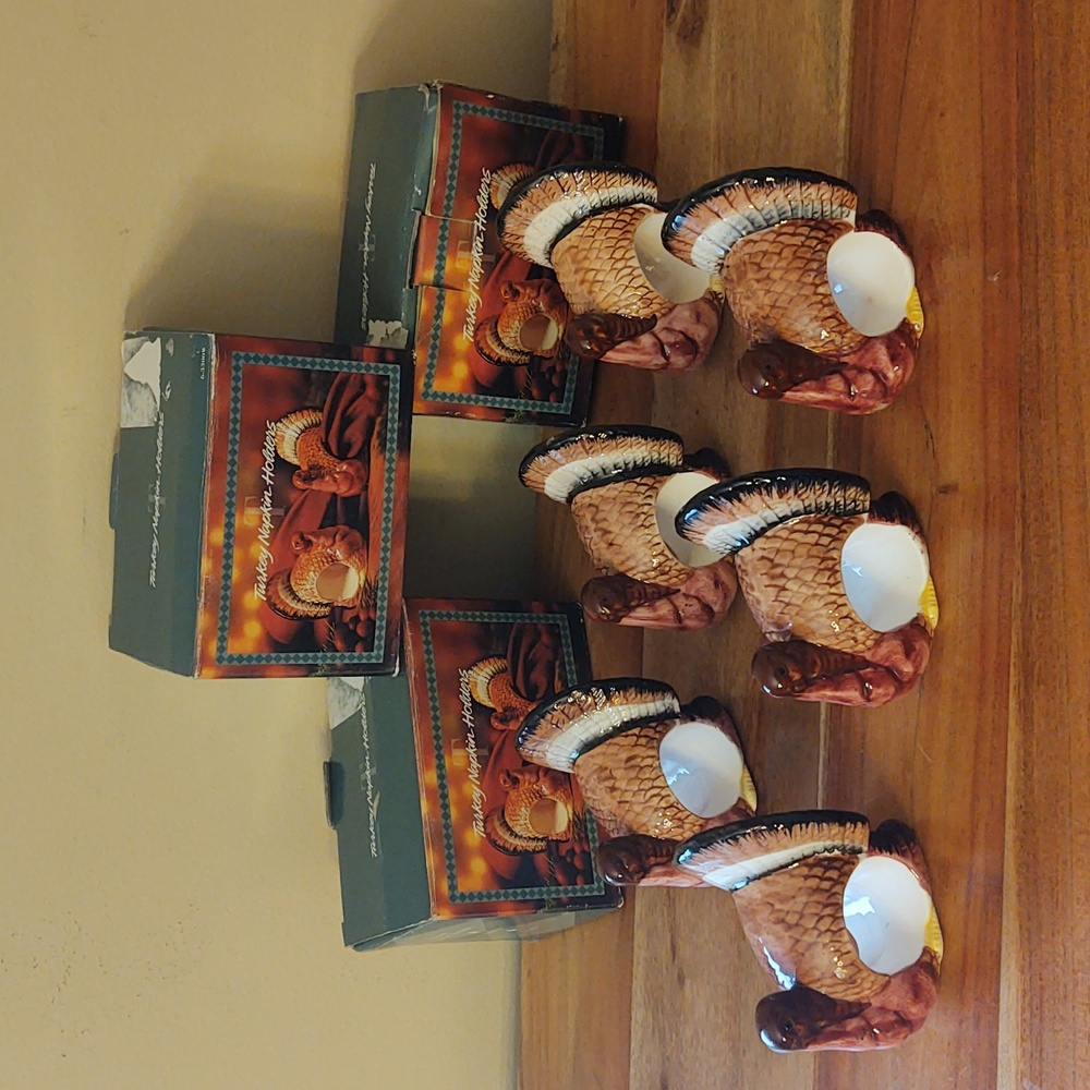6 Vintage 1993 Turkey Napkin Holders by Dayton Hudson